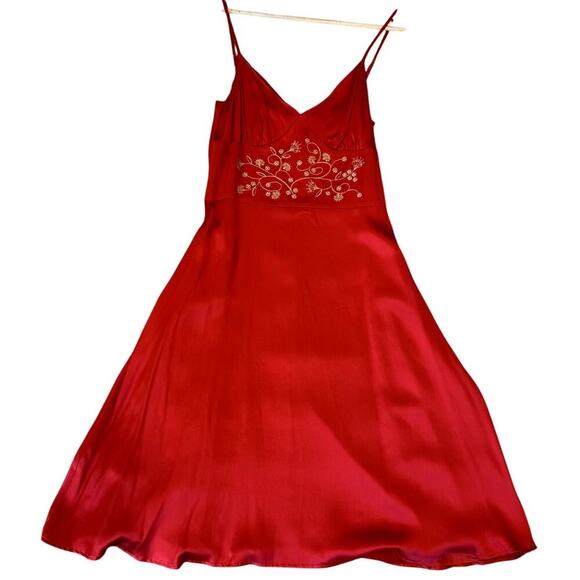 100% Silk Red To The Max Dress Women's Size 8 - Picture 4 of 7